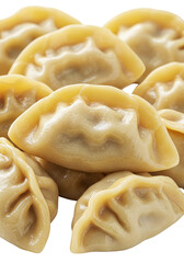 Isolated Background with Dumplings Fresh Cooked Traditional Asian Food