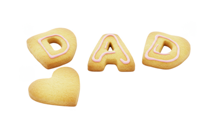 Isolated Cookie Letter Dad Heart Shape Alphabet Sweet Treat Dessert