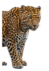 Isolated Transparent Background of a Magnificent Leopard Portrait Wildlife