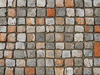 Obraz premium Aged Cobblestone Brick Background for Marketing Design