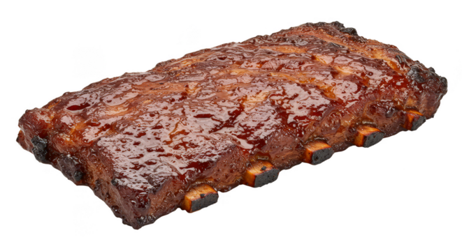 Isolated BBQ Ribs Grilled with Transparent Background Meat Cuisine
