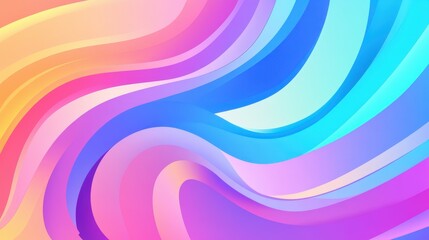 A fluid abstract composition with colorful flowing wavy bands