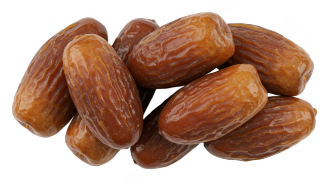 Isolated Transparent Background of Pile of Brown Sweet Dates Fruit Food