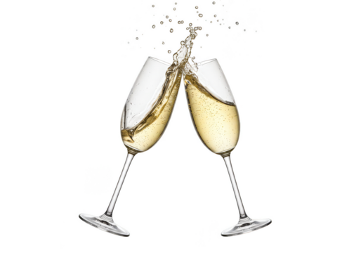 Isolated Celebration Champagne Toast Glasses Cheersing New Year Eve