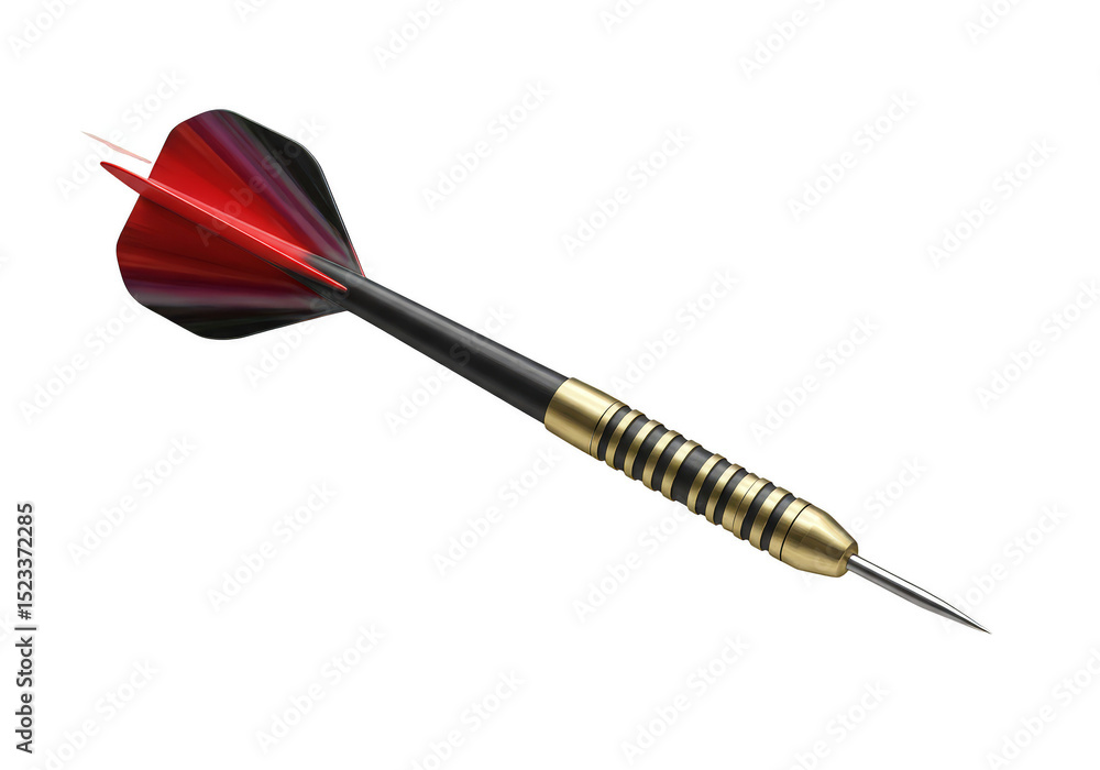 Poster isolated transparent background realistic dart with steel tip