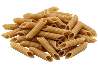 Isolated Transparent Background of Whole Wheat Penne Pasta Food