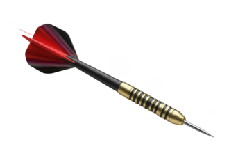 Isolated Transparent Background Realistic Dart with Steel Tip