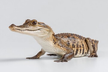 Naklejka premium Small Alligator on White Background