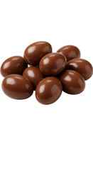 Isolated Transparent Background with Heap of Round Chocolate Covered Candies