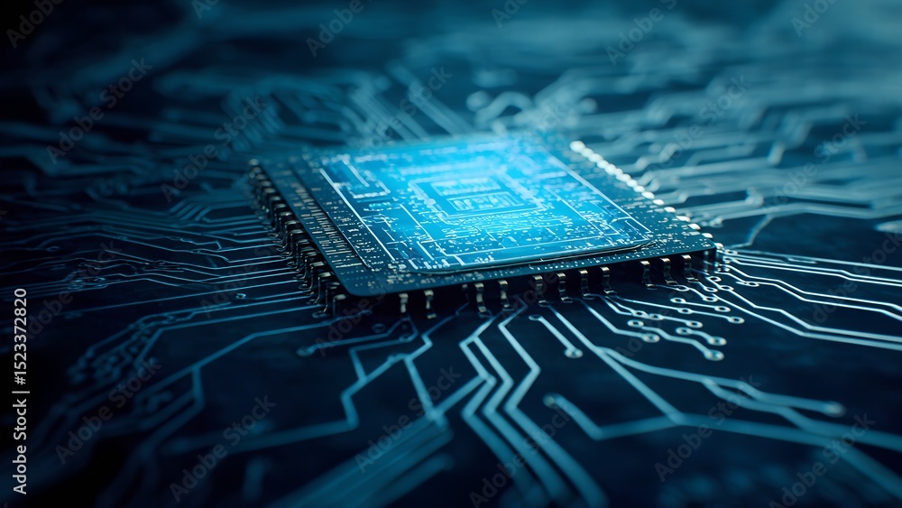 Aufkleber technological innovation unveiled microchip development high-tech laboratory visual art futuristic e