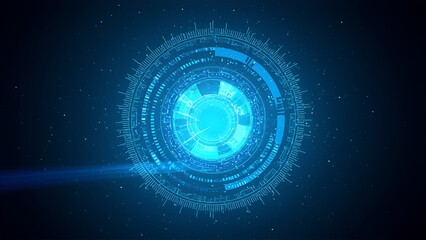 Obraz premium Futuristic digital visualization virtual space abstract graphic high-tech environment close-up view data representation