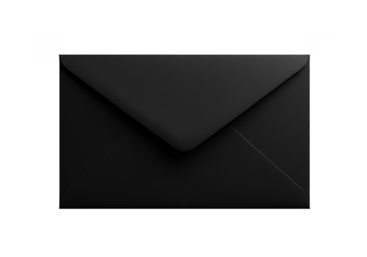 Isolated Transparent Black Envelope Mail Communication Letter Graphic