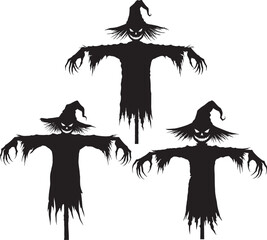 Spooky scarecrow haunted autumn icon vector illustration