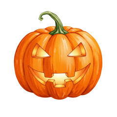 Fototapeta premium Illustration of Glowing Halloween Pumpkin with Isolated Transparent Background