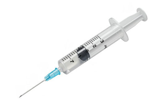 Isolated Illustration of Medical Syringe Injection Needle with Transparent Background