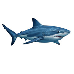 Obraz premium Illustration of Great White Shark Swimming in Ocean Isolated Background