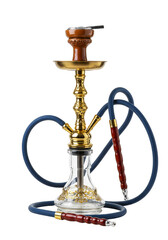 Isolated Transparent Background Of Golden Hookah Shisha Tobacco Nargile
