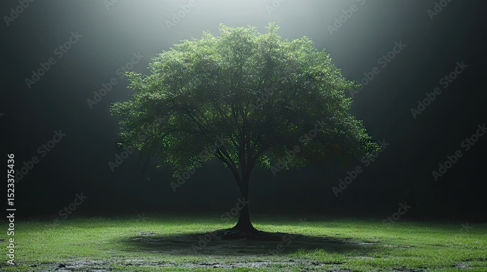 Poster illuminated tree in a field