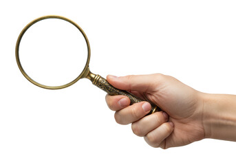 Magnifying Glass in Hand for Search and Investigation Transparent