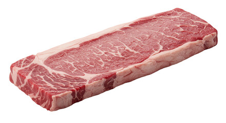 Isolated Transparent Background of Raw Marbled Fresh Red Beef Steak