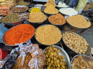 spices in the market in india street snacks