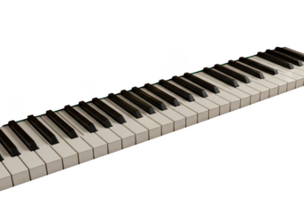 Isolated Piano Keyboard With Black and White Keys Musical Instrument 3D