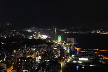 Fototapeta premium ［山口県下関市］下関海峡ゆめタワーからの夜景眺望