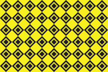 A seamless geometric pattern with yellow and black shapes illustration.