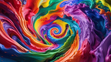 Colorful Vortex Art, Psychedelic Spiral Pattern, Dynamic Rainbow Fluid Abstract