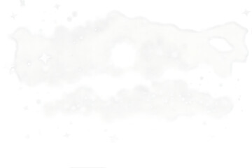 Abstract White Cloud Shape with Sparkling Stars on a Black Background for Design Elements