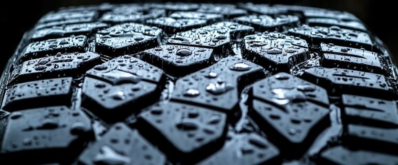 Wet tire tread pattern