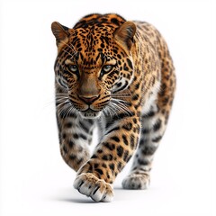 Obraz premium Mighty Jaguar Stalking in South American Wilderness. Spotty Fur, Fierce Eyes & Agile Movement