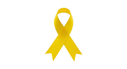Realistic Isolated Illustration of Yellow Ribbon Symbol of Hope and Awareness