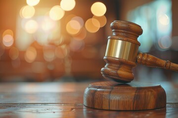 Pixel Perfect Image of Judges Gavel on a Wooden Desk Symbolizing Law and Justice