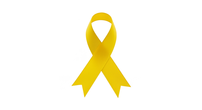 Realistic Isolated Illustration of Yellow Ribbon Symbol of Hope and Awareness