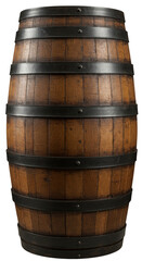 Isolated Wooden Barrel Object With Brown Vintage Style in Transparent