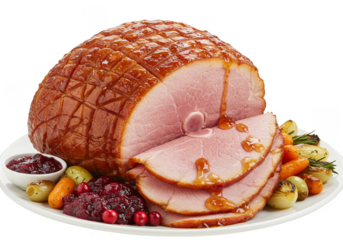 Isolated Holiday Ham with Transparent Background Delicious Baked Dish