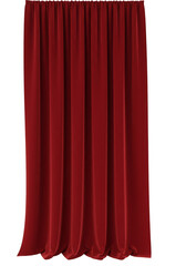 Isolated Illustration of a Elegant Decorative Red Velvet Curtain