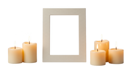 Isolated Sparkling Frame with Candle Light Glowing Decoration Ceremony
