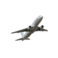 PNG Airplane in Flight on Black Background Isolated Transparent