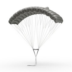 Gray Ram-Air Parachute, Open Canopy, 3D Render
