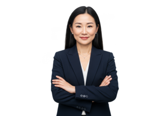 Professional Asian Businesswoman Portrait in Suit Confident Smiling