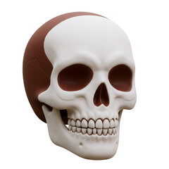 Obraz premium Realistic 3D Rendering of Human Skull with Transparent Background