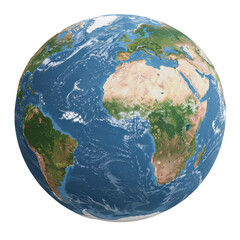 Realistic Detailed Globe Showing Continents and Oceans From Space View