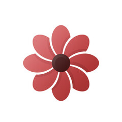 Red Flower Illustration Floral Bloom Blossom with Transparent Background