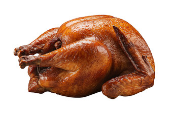 Roasted Chicken on Transparent Background Prepared Delicious Poultry Food