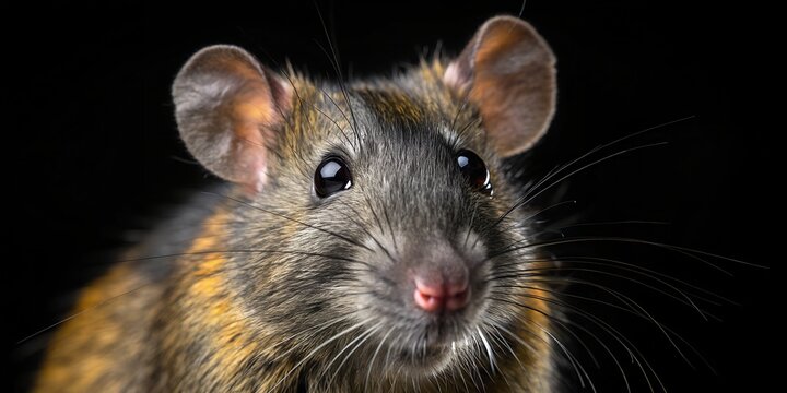 Close Up Of A Brown Mouse With Pink Nose Surrounded By Vibrant Nature Scene - Powered by Adobe