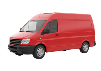 Isolated 3D Render of a Red Van for Commercial Transportation