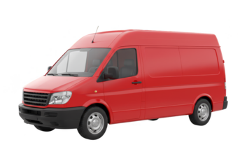 Isolated 3D Render of a Red Van for Commercial Transportation