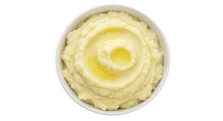 Isolated Transparent Background Of Mashed Potatoes In White Bowl Food